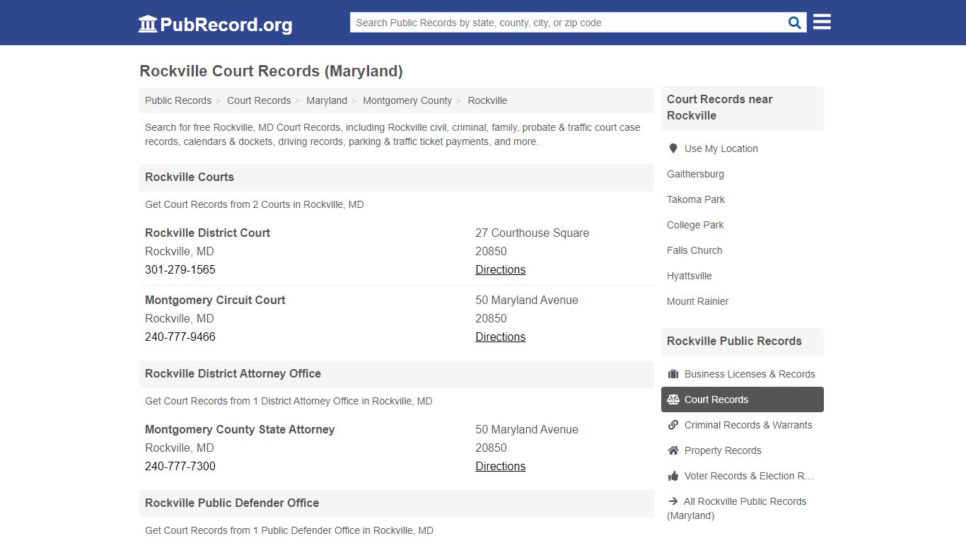 Free Rockville Court Records (Maryland Court Records) - PubRecord.org