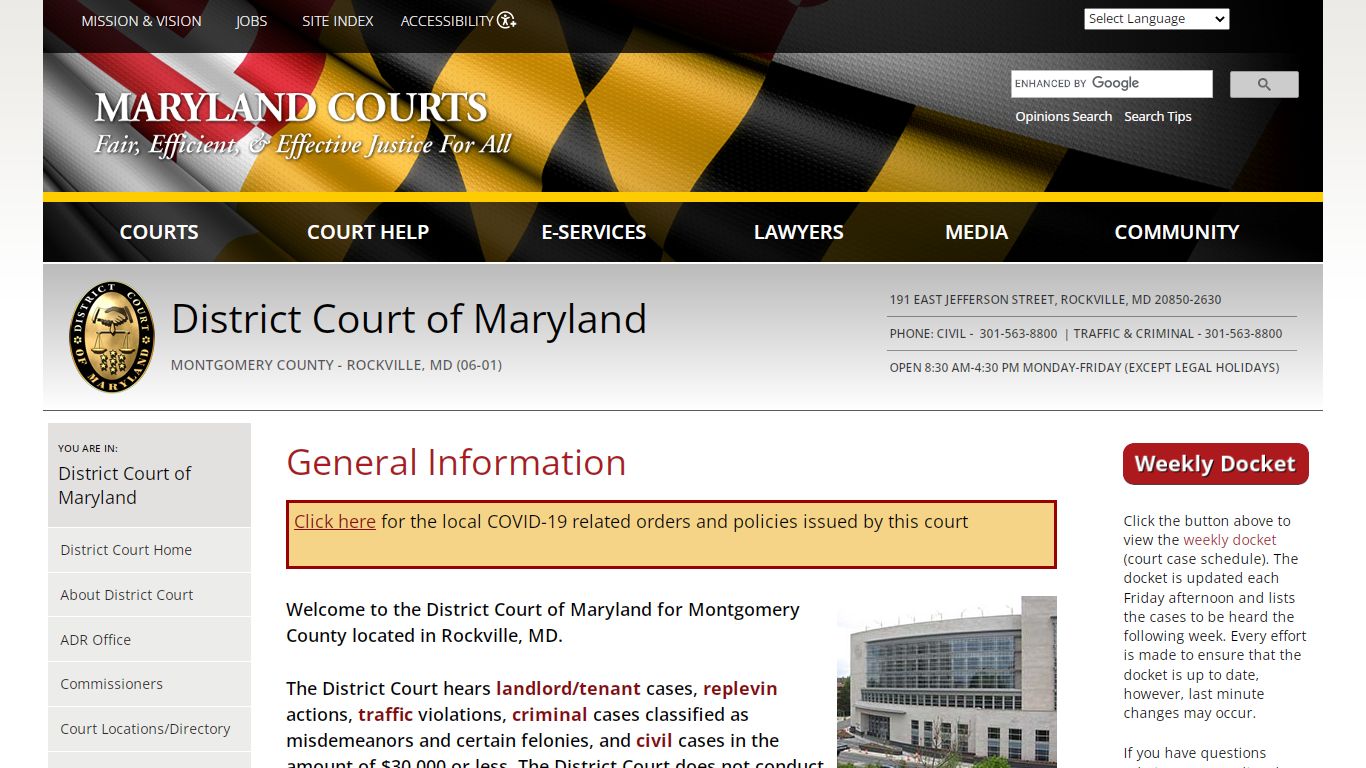 General Information | Maryland Courts